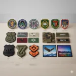 Écussons personnalisés brodés, tissés, PVC, Cordura et sublimés présentés pour administrations, entreprises, clubs et associations.
